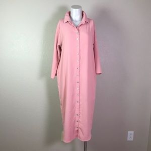 WUKOGALS‎ PINK OVERSIZED BUTTON UP DRESS